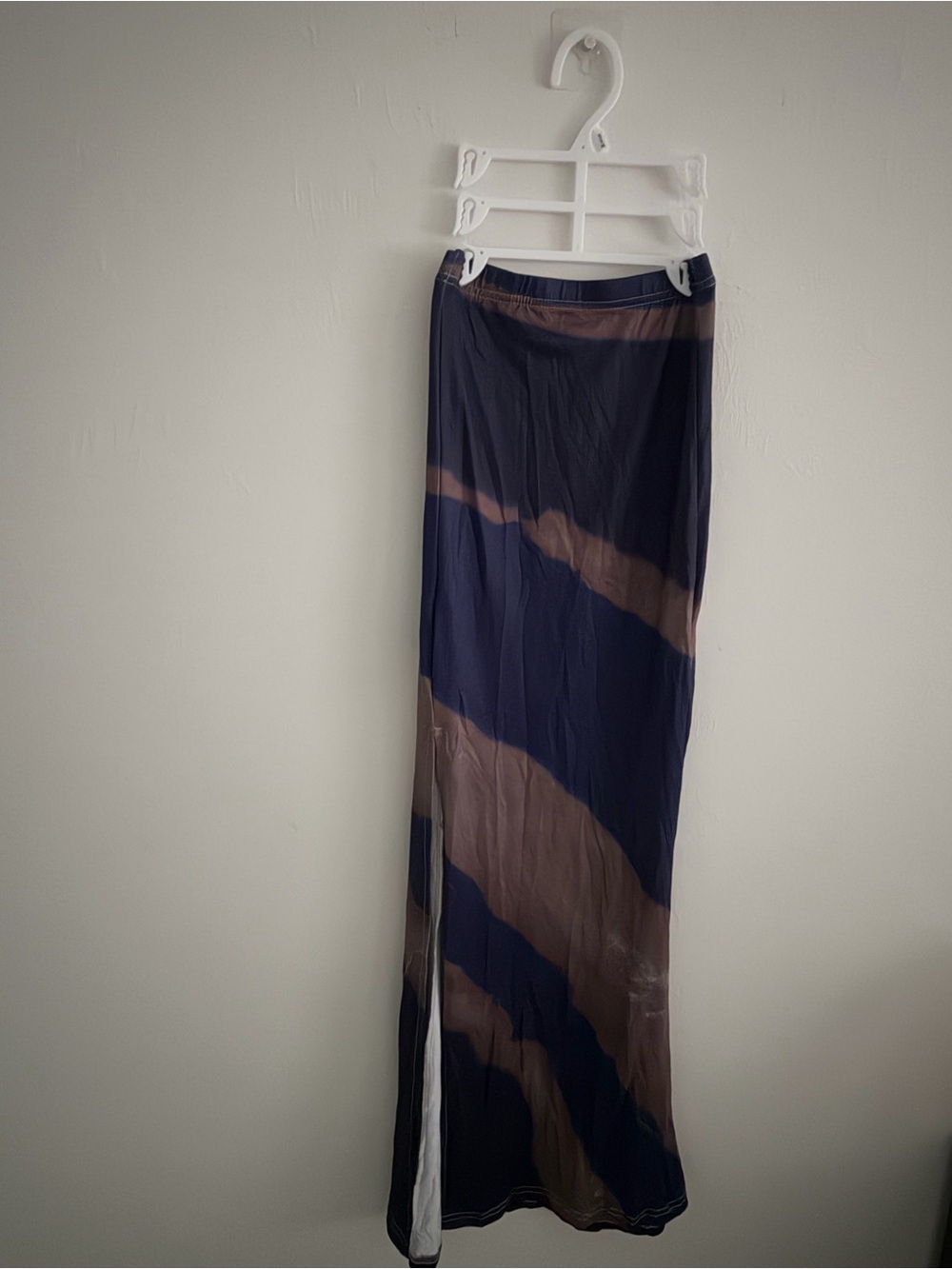 Women's Navy and Brown Maxi Skirt